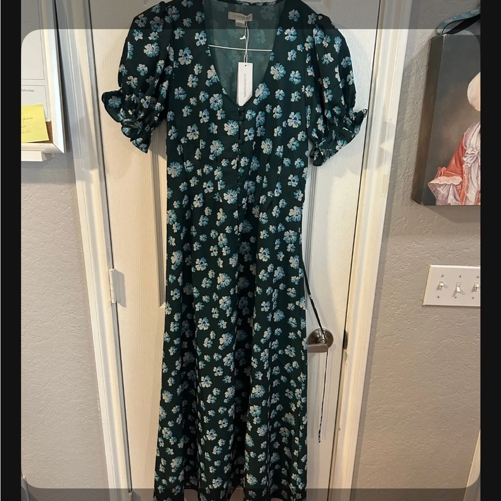 Outerknown Green Floral Midi Dress